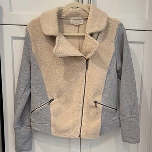 Caslon Cream and Gray Teddy Jacket